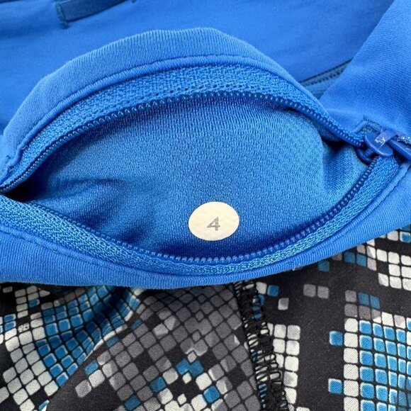Lululemon Run Times Mini Ziggy Snake Caspian Blue Running Brief 4 Athletic Short - Picture 5 of 7